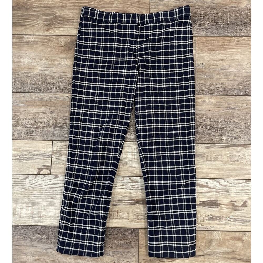 Amanda and Chelsea Navy Blue Plaid Trouser Pant Size 10